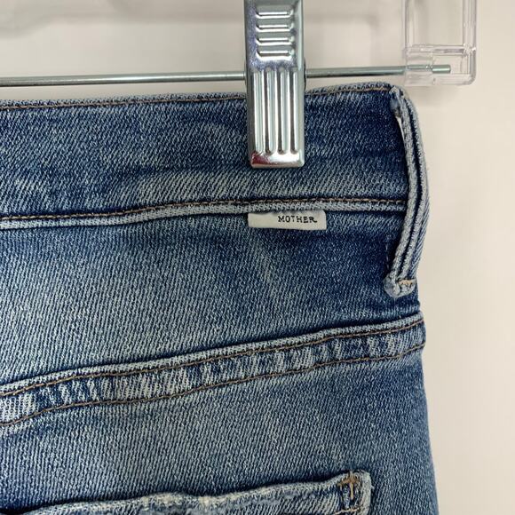 Mother The Fly Cut Stunner Ankle Fray In Night On A Shiny White Vespa Women’s 26 - Picture 8 of 16